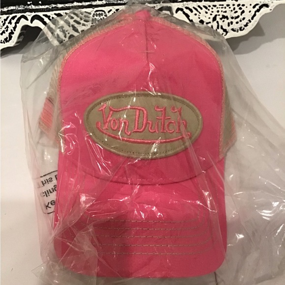 NWT PINK AND CREAM VON DUTCH HAT LAST 1 FIRM $80 - Picture 5 of 5